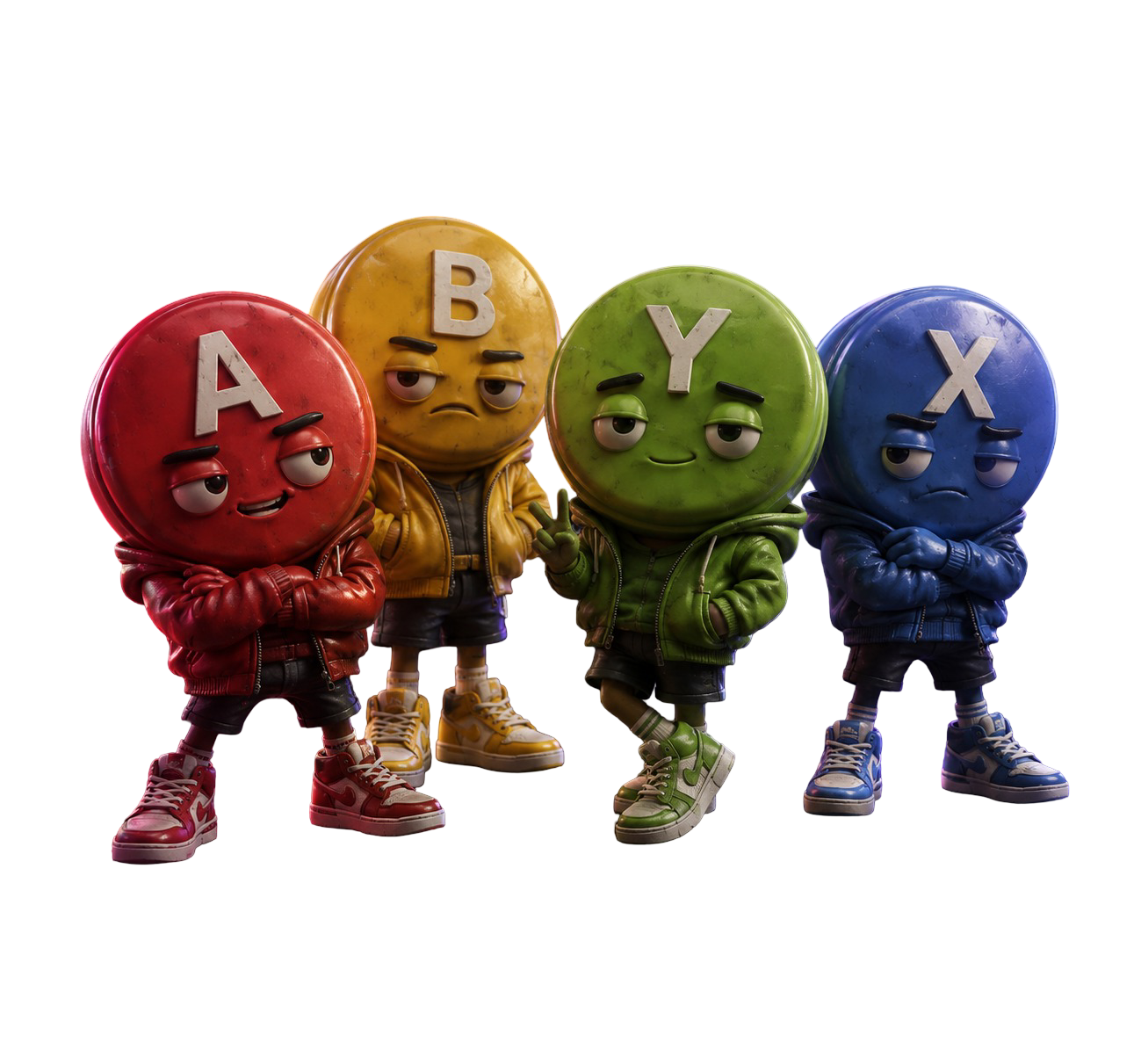 Render del Button Crew, grupo de personajes de Retroville