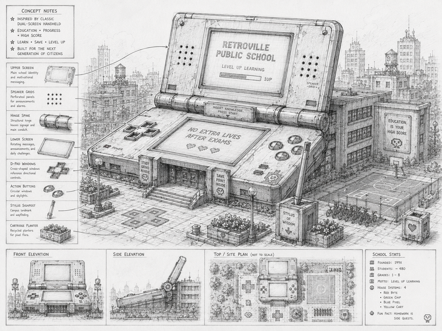 Sketch de proceso de Public School en Retroville
